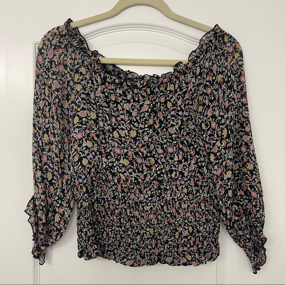 Anthropologie Smocked Off the Shoulder Top - Picture 2 of 4